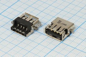 Разъем USB розетка revers, тип A, контакты на плату, USBA-SA6 REV