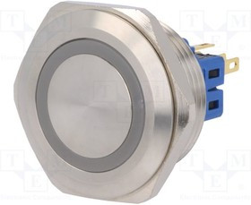 V30-11E-12G-S, Переключатель: антивандальный, Пол: 2, SPDT, 3A/220ВAC, 5A/24ВDC