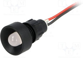 LB-D10-220DC, Индикат.лампа: LED, вогнутый, 220ВDC, Отв: d13мм, IP40, пластик