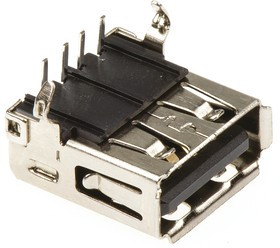 A-USBSA, Right Angle, Through Hole, Socket Type A USB Connector