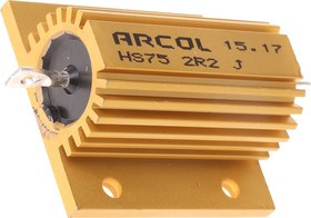 HS75 2R2 J, 2.2 75W Wire Wound Chassis Mount Resistor HS75 2R2 J ±5%