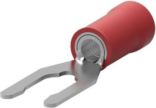 52410-1, TERMINAL, SPRING SPADE, #8, RED