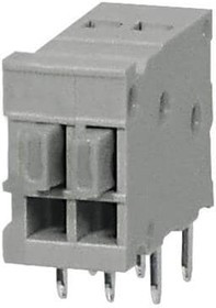 TBL009-254-02GY-2GY, Fixed Terminal Blocks Terminal block, screwless, 2.54, Horizontal, 2, Gray w Gray Button