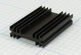 Радиатор охлаждения 50x 36x 11, G03, Al, черный, HS207-50; №12300 охладитель 50x 36x 11\G03\\Al\чер\HS207-50\