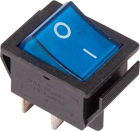 36-2331-1, Выключатель клавишный 250V 16А (4с) ON-OFF синий с подсветкой (RWB-502, SC-767, IRS-201-1)