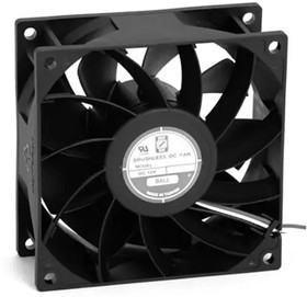 OD9238-24HBVXC, DC Fans DC Vane Axial Fan, High Static Pressure, 92x92x38mm, 24VDC, 135CFM, Ball, Wire