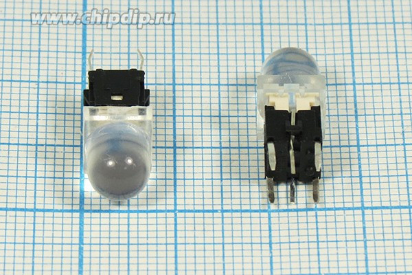 Тактовая кнопка, 7.0x 7.0x17, алгоритм работы NO, IL2Всиний, контакты 6P, PB6146L-4