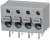 TBL009-500-04GY-2GY, Fixed Terminal Blocks Terminal block, screwless, 5.00, Horizontal, 4, Gray w Gray Button