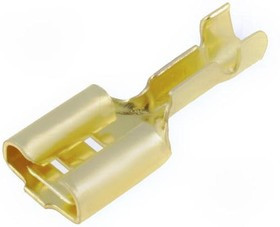 3831N.60, Наконечник: плоский, 6,3мм, 0,8мм, "мама", 0,5-1мм2, обжим, латунь