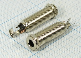 Розетка 6.3 стерео ,контакты 3C ,на блок М12/длина 35мм, металл