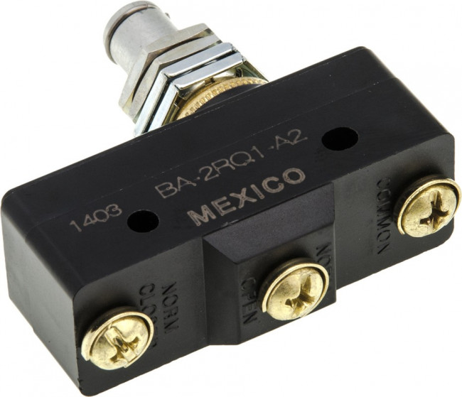 BA-2RQ1-A2, Switch Snap Action N.O./N.C. SPDT High Overtravel Plunger 20A 480VAC 250VDC 6.12N Panel Mount Screw