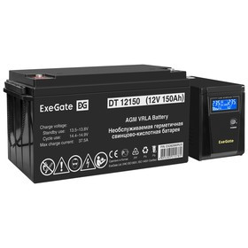 EX296786RUS, Комплект ИБП EX295986RUS + батарея 150Aч EX282990RUS 1шт (инвертор, синус, для котла) ExeGate SineTower SZ-600.LCD.AVR.1SH  600
