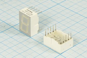 Светодиодный дисплей желтый, 7 сегментов, 1 разряд, высота 14,2 мм, 3400 мкд, HDSP-5733; №7010 Y СД