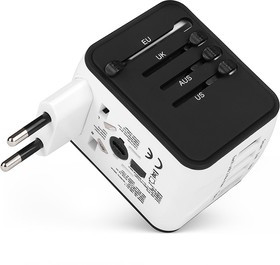 Блок питания (сетевой адаптер) универсальный IQ-TA для путешествий EU, US, UK, AU 3xUSB, Type-C, чех