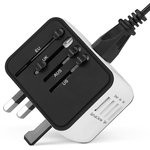 Блок питания (сетевой адаптер) универсальный IQ-TA для путешествий EU, US, UK, AU 3xUSB, Type-C, чех