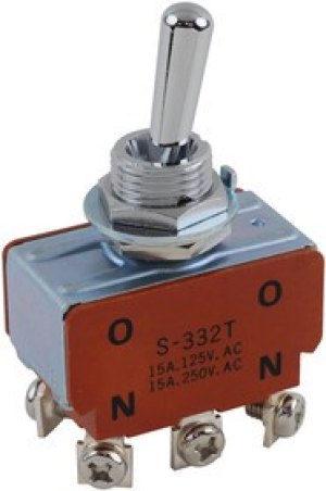 S332T, SWITCH, TOGGLE, DPDT, 15A, 250VAC S332T, SWITCH, TOGGLE, DPDT, 15A, 250VAC