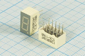 Светодиодный дисплей красный, 7 сегментов, 1 разряд, высота 9,2 мм, 1900 мкд, SC36-11HWA; №5192 R СД