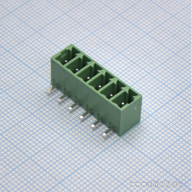 15EDGRC-3.81- 06P-14-00A(H), Разъемный клеммный блок на плату, 6 контактов. Серия 15EDGRC-3.81