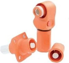 SLPIRBTPSO0, Heavy Duty Power Connectors 8.0MM SL+ Rect Pnl Screw thread, orange