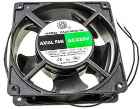 G12038HA2BL-5P, (120*120*38 220V), Вентилятор 220В AC, 2600об/мин., 2.32м3/мин, 120х120х38мм, подшипник качения, тип вывода - провод