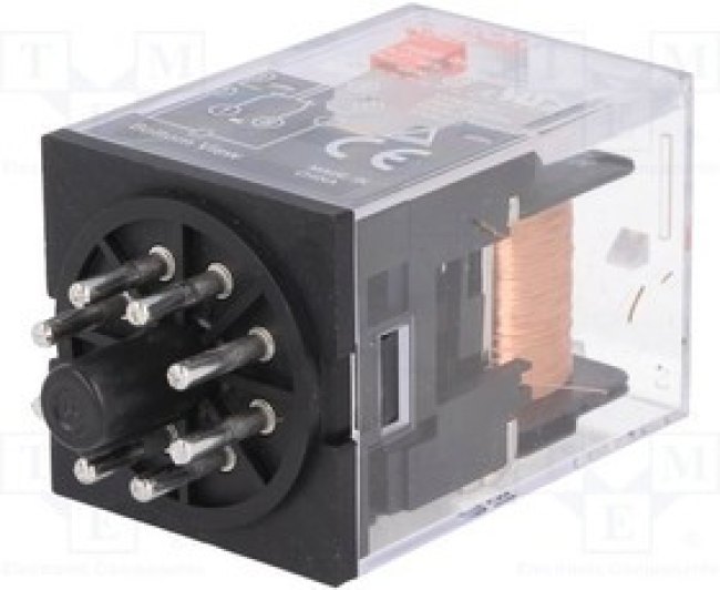 MKS2P-110AC, Реле: электромагнитное, DPDT, Uобмотки: 110ВAC, 10A/250ВAC, 10А