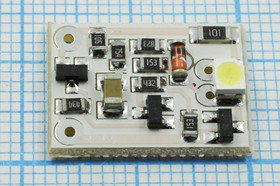 Светодиод мигающий 3,5x 2,8m(18x12), белый, бесцветный корпус, SMD, на плате