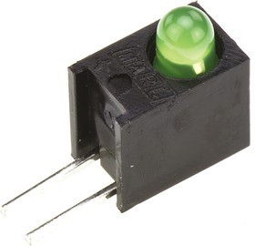 113-314-04, 113-314-04, Green Right Angle PCB LED Indicator, Through Hole 2.2 V