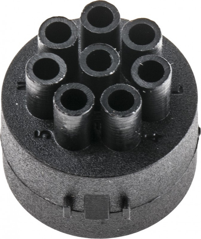 12734/1, Вставка круглого разъема, Серия Mini Buccaneer, 8 контакт(-ов), Штырь, Обжим / Пайка