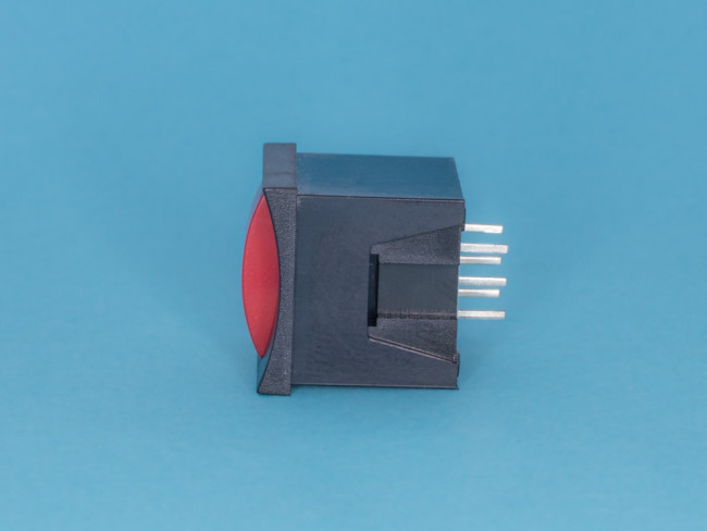 PSM2-0-R-B, Кнопка мини без фиксации, красная в черном корпусе