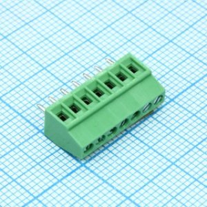 DG308-2.54-07P-14-00A(H), Винтовой клеммный блок c рельефной обоймой, 7 контактов. Серия DG308-2.54