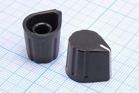 Ручка круглая диаметр 16мм, диаметр регулятора 6.0мм, пластик, черный, CP-AX-6-T3; №9926 ручка d6,0z36\16x16\пл\ чер\\CP-AX-6-T3