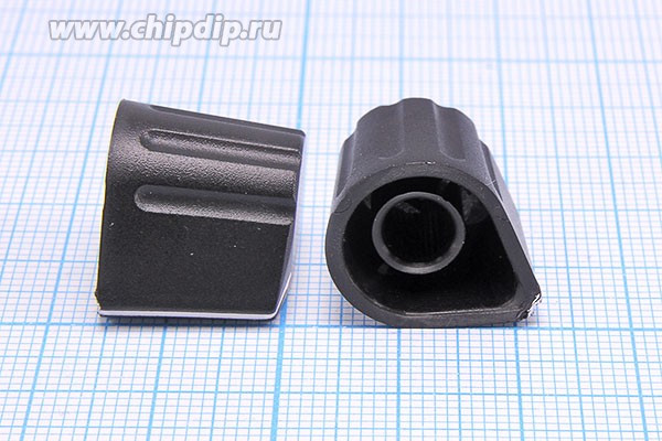 Ручка круглая диаметр 16мм, диаметр регулятора 6.0мм, пластик, черный, CP-AX-6-T3; №9926 ручка d6,0z36\16x16\пл\ чер\\CP-AX-6-T3