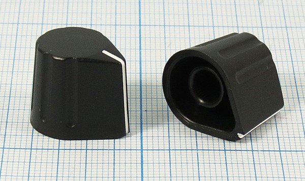 Ручка круглая диаметр 16мм, диаметр регулятора 6.0мм, пластик, черный, CP-AX-6-T3; №9926 ручка d6,0z36\16x16\пл\ чер\\CP-AX-6-T3