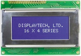 164A-BC-BC, 164A-BC-BC Alphanumeric LCD Display, Yellow on Green, 4 Rows by 16 Characters, Transflective