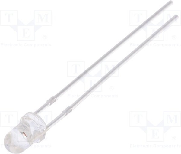 OS5YKA3131A, LED; 3mm; yellow; 15000?20000mcd; 30°; Front: convex; 2?2.6V