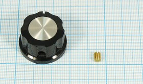 Ручка d6,3, 27x16, пластиковая, черная/метталл, под винт, CF-X3; №9252 ручка d6,3\27x16\пл\чер/мет\ винт\CF-X3-M-S(6,4)\