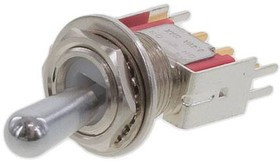 100SP1T8B13VS2REH, Toggle Switches 0.4VA @ 20V (AC/DC) On-None-On PC Mnt