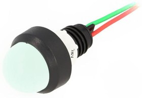 LG-D20-24AC/DC, Индикат.лампа: LED, выпуклый, 24ВDC, 24ВAC, Отв: d13мм, IP40