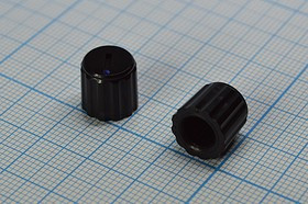 Ручка круглая диаметр 10.5мм, диаметр регулятора 6.0мм, пластик, черный, CP-ER4-6;№9924 ручка d6,0z1