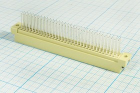 Разъем (прямоугольный соединитель) DIN41612 вилка, шаг P2.54, контакты 96P[A+B+C], на плату