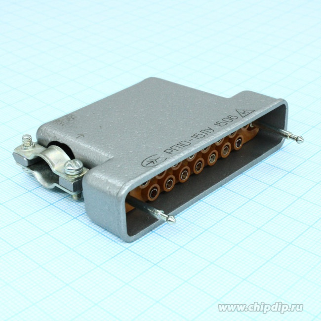 РП10-15 ЛУ розетка с/к, Соединитель низкочастотный, прямоугольный, внутреннего монтажа, год 2005