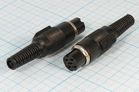 Гнездо DIN, 5HP[90]+1C, на кабель, пластиковый хвост; №176 гн DIN\ 5HP[90]+1C\каб\пл хвост\\