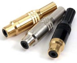 341-0000, Cable Mount RCA Socket, Gold, 5A