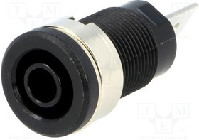SEB6452-SW, Гнездо, "банан" 4мм, 32А, 1кВ, черный, никелированные, на панель