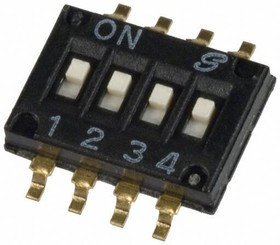 97C04SRT, DIP Switches / SIP Switches ASM,SPST,4SLD, 1/2P,S,4000TR,LF