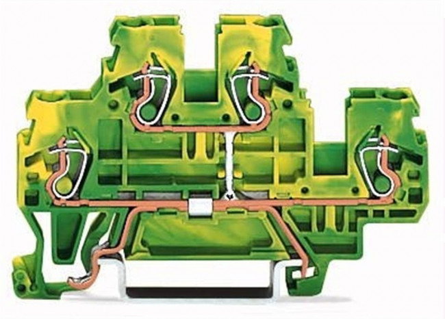 870-507, 870 Series Green/Yellow Earth Terminal Block, 2.5mm², Double-Level, Cage Clamp Termination 870-507, 870 Series Green/Yellow Earth Terminal Block, 2.5mm², Double-Level, Cage Clamp Termination