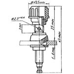Клемма приборная 4мм, чёрная; № 319 A клемма приб 37x13 d6,0/4,0\\отв 4,0\\ЗМЗ