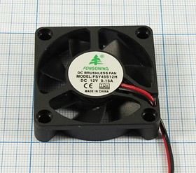 Вентилятор постоянного тока 12 Вольта, подшипник скольжения, 6500 об/мин,ВН022S вент 45x45x10\ 12В\0