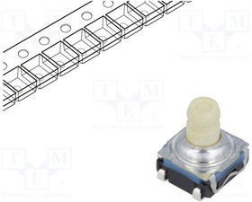 KSC921J LFS, Switch Tactile N.O. SPST Round Button J-Bend 0.05A 32VDC 1VA 300000Cycles 1.7N SMD T/R KSC921J LFS, Switch Tactile N.O. SPST Round Button J-Bend 0.05A 32VDC 1VA 300000Cycles 1.7N SMD T/R