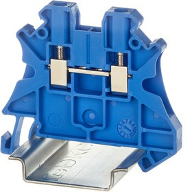 DKC Nuputuk Клемма проходная, винтовой зажим, 2 точки подключения, 2.5 кв.мм, синяя